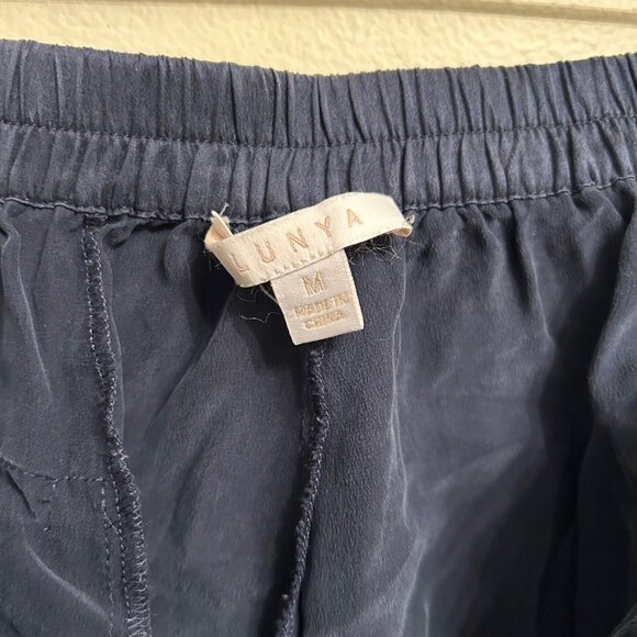 Lunya Navy Blue Silk Pajama Set, M - Picture 3 of 5